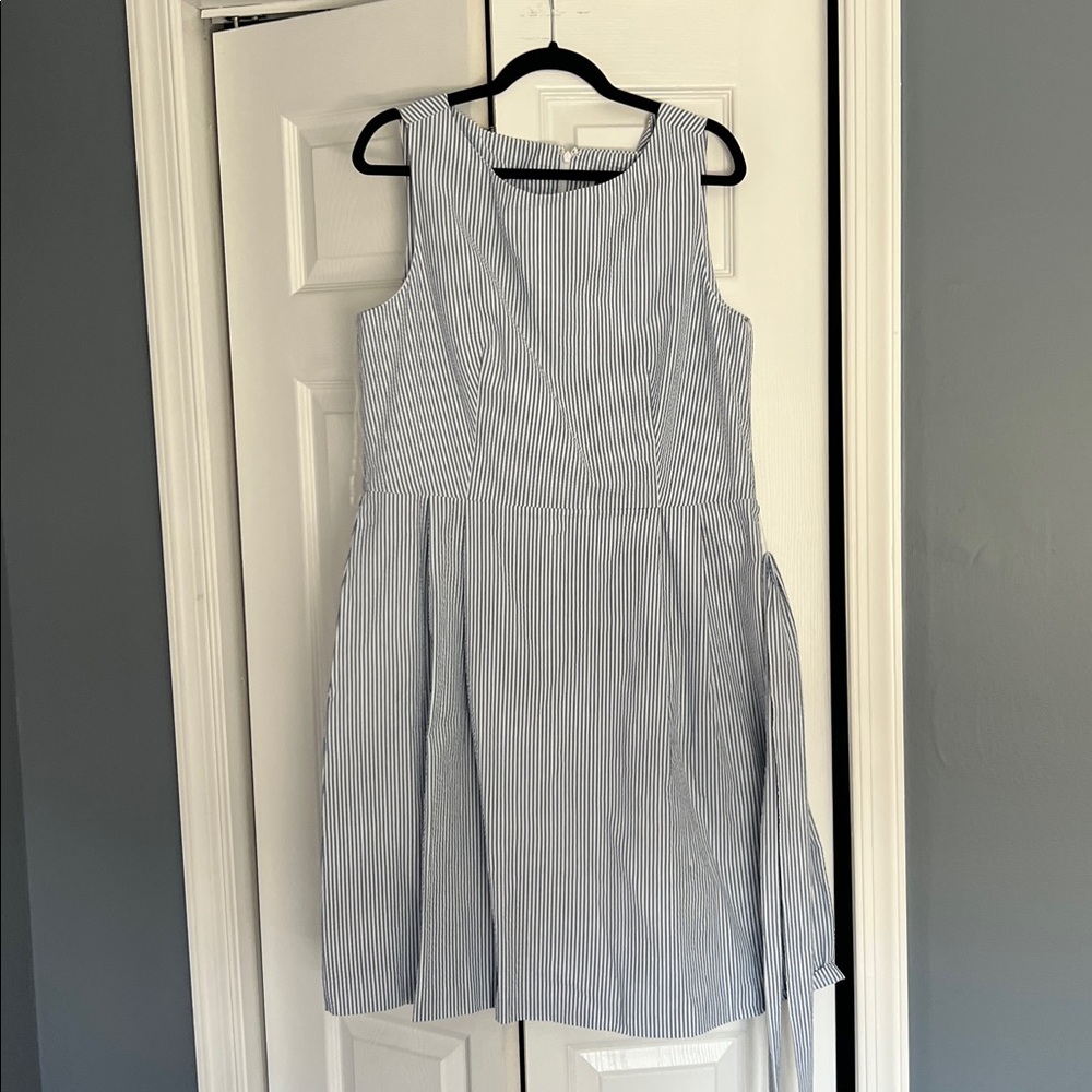 Anne Klein Blue and White Striped Dress